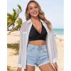 imageHolipick Women Halter Bikini Tops Push Up Bathing Suit Top V Neck Full Coverage Swimsuit Top OnlyBlack