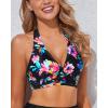 imageHolipick Women Halter Bikini Tops Push Up Bathing Suit Top V Neck Full Coverage Swimsuit Top OnlyColorful Floral