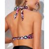imageHolipick Women Halter Bikini Tops Push Up Bathing Suit Top V Neck Full Coverage Swimsuit Top OnlyColorful Leopard