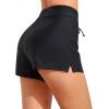 imageHolipick Women High Waisted Swim Shorts Tummy Control Board Shorts Bathing Suit Shorts Swim Boy Shorts Swimsuit ShortsBlack