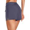 imageHolipick Women High Waisted Swim Shorts Tummy Control Board Shorts Bathing Suit Shorts Swim Boy Shorts Swimsuit ShortsGrey