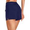 imageHolipick Women High Waisted Swim Shorts Tummy Control Board Shorts Bathing Suit Shorts Swim Boy Shorts Swimsuit ShortsNavy Blue