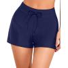 imageHolipick Women High Waisted Swim Shorts Tummy Control Board Shorts Bathing Suit Shorts Swim Boy Shorts Swimsuit ShortsNavy Blue