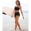 imageHolipick Women One Shoulder Bikini Tops Only Bathing Suit Top Sports Bra Swim Tops Longline Crop Top for Teen GirlsBlack