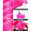 imageHolipick Women One Shoulder Bikini Tops Only Bathing Suit Top Sports Bra Swim Tops Longline Crop Top for Teen GirlsHot Pink
