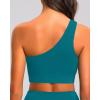 imageHolipick Women One Shoulder Bikini Tops Only Bathing Suit Top Sports Bra Swim Tops Longline Crop Top for Teen GirlsTeal 1