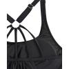 imageHolipick Womens Blouson Tankini Tops Only Tummy Control Swimsuit Top with Racerback No BottomBlack