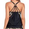 imageHolipick Womens Blouson Tankini Tops Only Tummy Control Swimsuit Top with Racerback No BottomBlack Leopard
