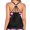 imageHolipick Womens Blouson Tankini Tops Only Tummy Control Swimsuit Top with Racerback No BottomBlack Pink