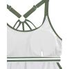 imageHolipick Womens Blouson Tankini Tops Only Tummy Control Swimsuit Top with Racerback No BottomGreen Striped