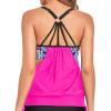 imageHolipick Womens Blouson Tankini Tops Only Tummy Control Swimsuit Top with Racerback No BottomPink