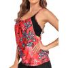 imageHolipick Womens Blouson Tankini Tops Only Tummy Control Swimsuit Top with Racerback No BottomRed Floral