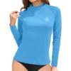 imageHolipick Womens Swim Shirt Long Sleeve Swim Top Sun Protection Swimwear Rash Guard Top OnlyBlue