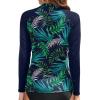 imageHolipick Womens Swim Shirt Long Sleeve Swim Top Sun Protection Swimwear Rash Guard Top OnlyGreen Leaf