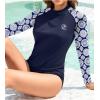 imageHolipick Womens Swim Shirt Long Sleeve Swim Top Sun Protection Swimwear Rash Guard Top OnlyNavy Blue