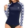 imageHolipick Womens Swim Shirt Long Sleeve Swim Top Sun Protection Swimwear Rash Guard Top OnlyNavy Blue