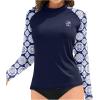 imageHolipick Womens Swim Shirt Long Sleeve Swim Top Sun Protection Swimwear Rash Guard Top OnlyNavy Blue