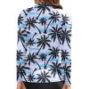 imageHolipick Womens Swim Shirt Long Sleeve Swim Top Sun Protection Swimwear Rash Guard Top OnlyPalm Tree