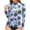 imageHolipick Womens Swim Shirt Long Sleeve Swim Top Sun Protection Swimwear Rash Guard Top OnlyPalm Tree