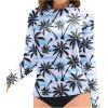 imageHolipick Womens Swim Shirt Long Sleeve Swim Top Sun Protection Swimwear Rash Guard Top OnlyPalm Tree