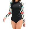 imageHolipick Womens Swim Shirt Long Sleeve Swim Top Sun Protection Swimwear Rash Guard Top OnlyRed Floral