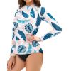 imageHolipick Womens Swim Shirt Long Sleeve Swim Top Sun Protection Swimwear Rash Guard Top OnlyWhite Leaf