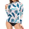 imageHolipick Womens Swim Shirt Long Sleeve Swim Top Sun Protection Swimwear Rash Guard Top OnlyWhite Leaf