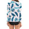imageHolipick Womens Swim Shirt Long Sleeve Swim Top Sun Protection Swimwear Rash Guard Top OnlyWhite Leaf