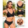 imageHolipick Womens Twist Front Bikini Tops  Push Up Bathing Suit Top Padded Swimsuit TopBlack