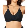 imageHolipick Womens Twist Front Bikini Tops  Push Up Bathing Suit Top Padded Swimsuit TopBlack