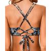 imageHolipick Womens Twist Front Bikini Tops  Push Up Bathing Suit Top Padded Swimsuit TopBlack Floral