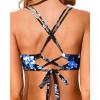 imageHolipick Womens Twist Front Bikini Tops  Push Up Bathing Suit Top Padded Swimsuit TopBlue Paisley