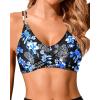 imageHolipick Womens Twist Front Bikini Tops  Push Up Bathing Suit Top Padded Swimsuit TopBlue Paisley