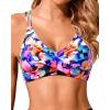 imageHolipick Womens Twist Front Bikini Tops  Push Up Bathing Suit Top Padded Swimsuit TopColorful Floral