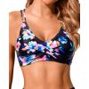 imageHolipick Womens Twist Front Bikini Tops  Push Up Bathing Suit Top Padded Swimsuit TopColorful Flower
