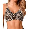 imageHolipick Womens Twist Front Bikini Tops  Push Up Bathing Suit Top Padded Swimsuit TopLeopard