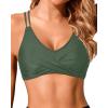 imageHolipick Womens Twist Front Bikini Tops  Push Up Bathing Suit Top Padded Swimsuit TopOlive Green