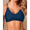 imageHolipick Womens Twist Front Bikini Tops  Push Up Bathing Suit Top Padded Swimsuit TopPeacock Blue