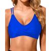 imageHolipick Womens Twist Front Bikini Tops  Push Up Bathing Suit Top Padded Swimsuit TopRoyal Blue