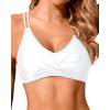 imageHolipick Womens Twist Front Bikini Tops  Push Up Bathing Suit Top Padded Swimsuit TopWhite