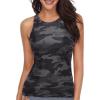 imageHolipick High Neck Tankini Top Bathing Suit Tops for Women Tummy Control Tank Tops SwimsuitsCamo