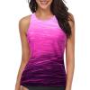 imageHolipick High Neck Tankini Top Bathing Suit Tops for Women Tummy Control Tank Tops SwimsuitsDark Pink Gradient