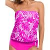 imageHolipick Strapless Tankini Tops for Women Swimwear Top ONLY Bandeau Bathing Suit Blouson Swimsuit No BottomPink Leaves