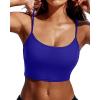 imageHolipick Women Bikini Crop Top Ribbed Swimsuit Sport Bra Swim Top Modest Bathing Suit Tank Top No BottomRoyal Blue