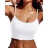 imageHolipick Women Bikini Crop Top Ribbed Swimsuit Sport Bra Swim Top Modest Bathing Suit Tank Top No BottomWhite