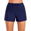 imageHolipick Women High Waisted Swim Shorts Tummy Control Board Shorts Bathing Suit Shorts Swim Boy Shorts Swimsuit ShortsNavy Blue