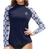 imageHolipick Womens Swim Shirt Long Sleeve Swim Top Sun Protection Swimwear Rash Guard Top OnlyNavy Blue