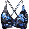 imageHolipick Womens Twist Front Bikini Tops  Push Up Bathing Suit Top Padded Swimsuit TopBlue Paisley