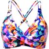 imageHolipick Womens Twist Front Bikini Tops  Push Up Bathing Suit Top Padded Swimsuit TopColorful Floral