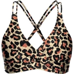 imageHolipick Womens Twist Front Bikini Tops  Push Up Bathing Suit Top Padded Swimsuit TopLeopard